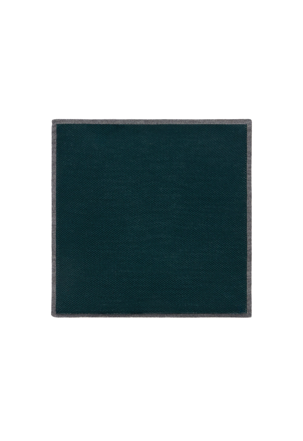 Pochette in seta verde con bordino a contrasto