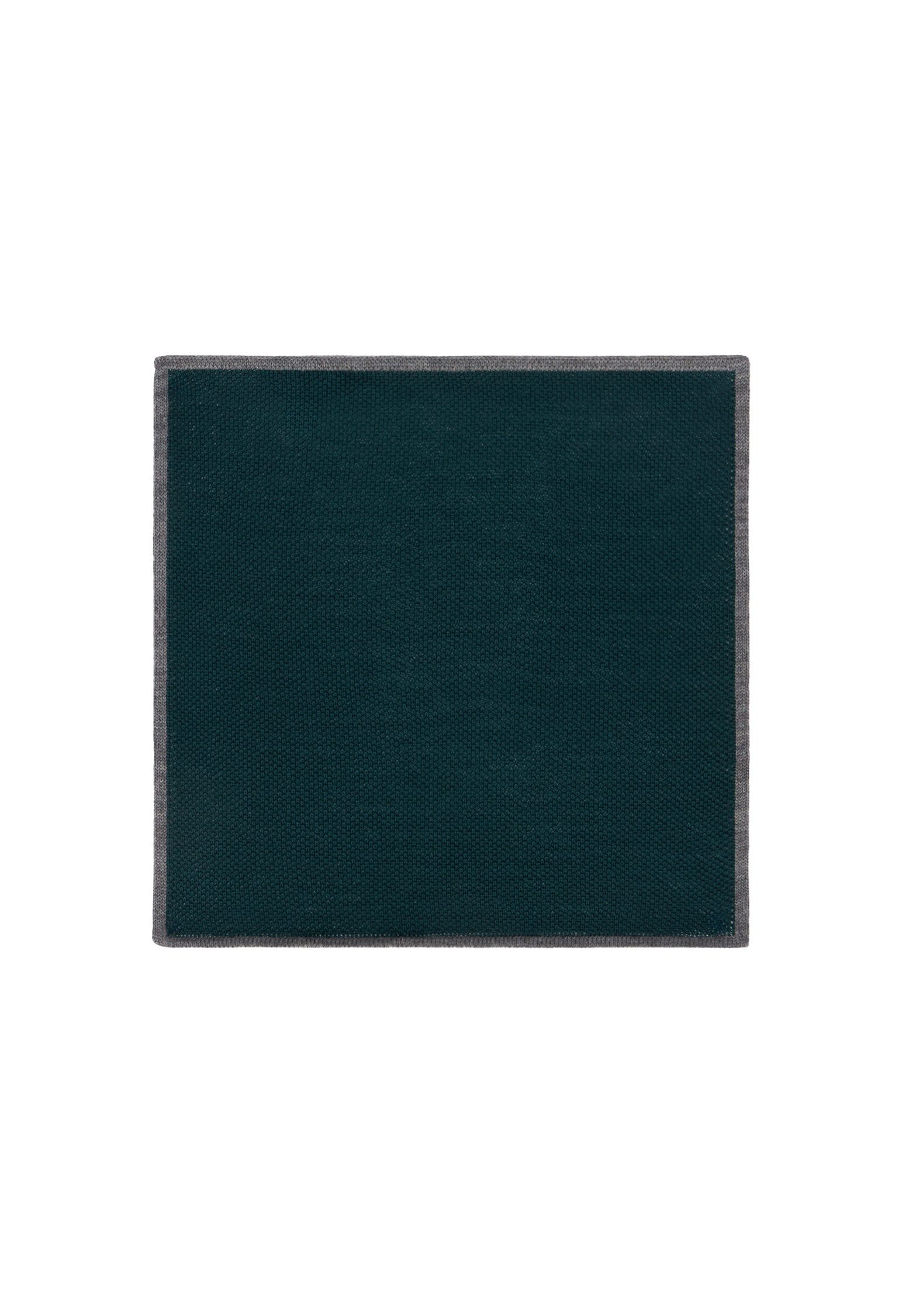 Pochette in seta verde con bordino a contrasto