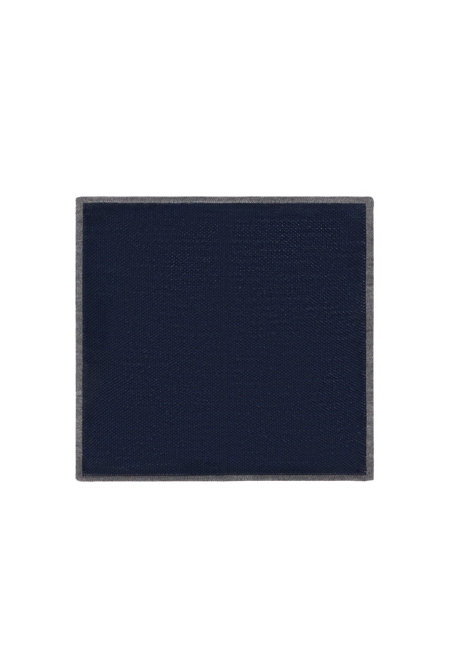 Blue Silk pocket square with contrasting piping