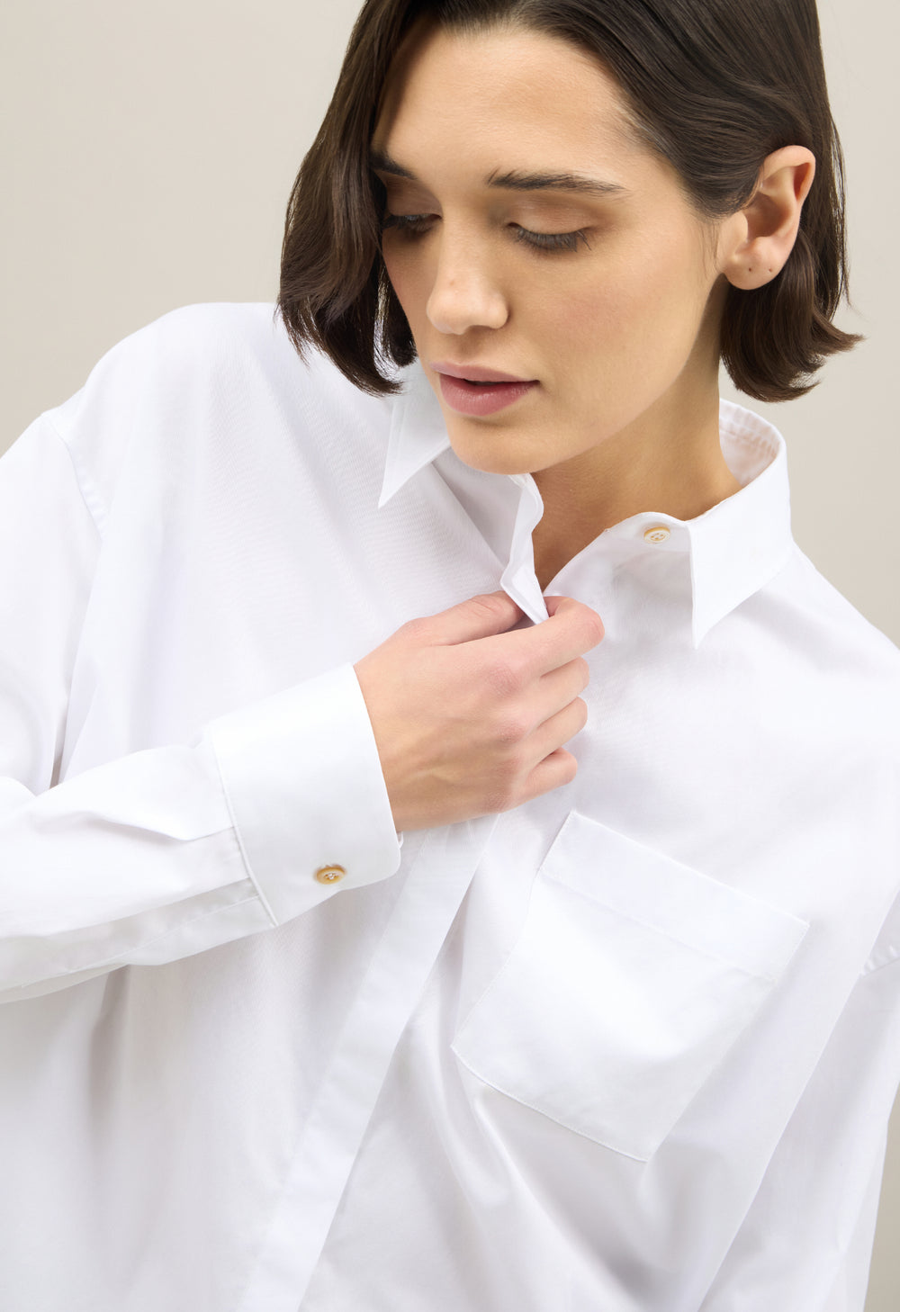 White Cotton Popeline over Shirt
