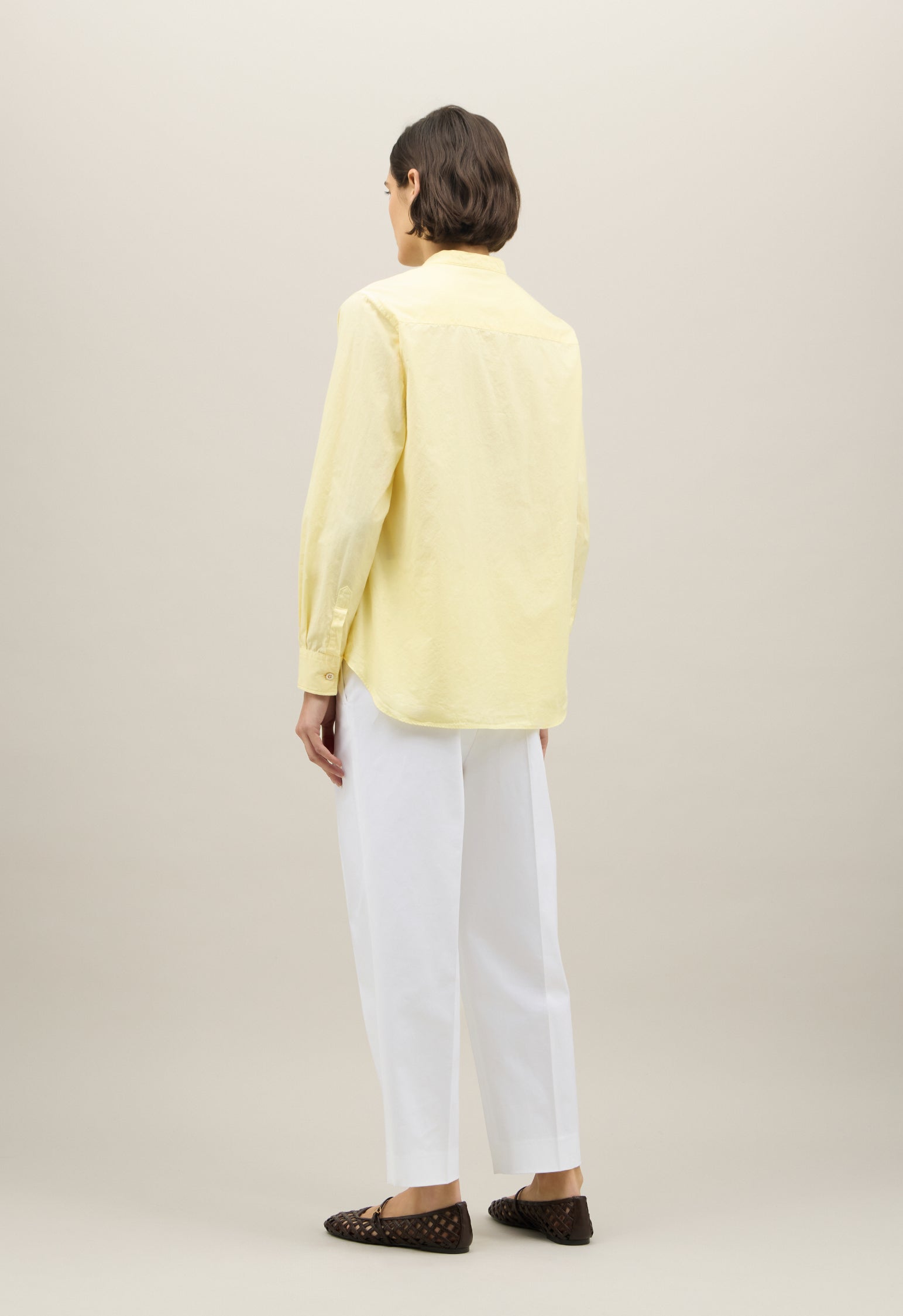 Camicia guru in cotone popeline giallo