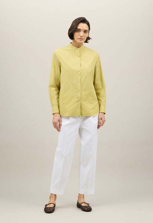 Camicia guru in cotone popeline verde
