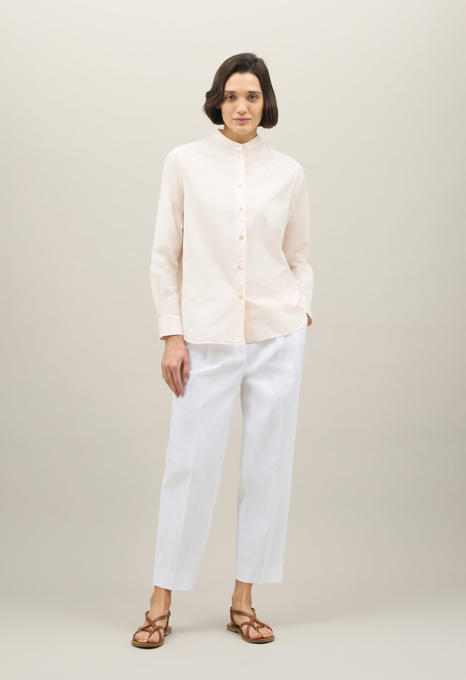 Camicia guru in cotone popeline rosa