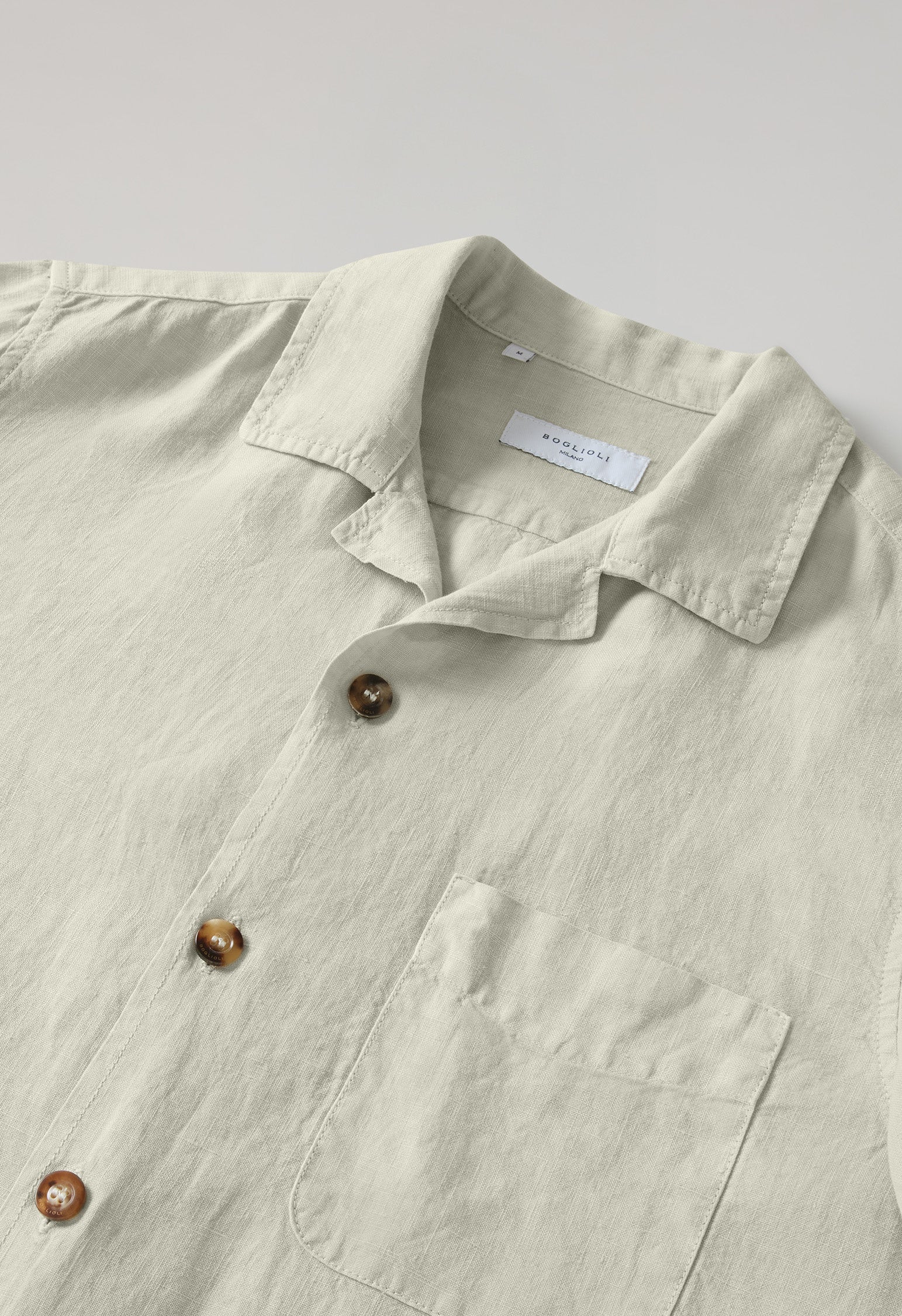 Beige Garment Dyed Linen Painter Overshirt