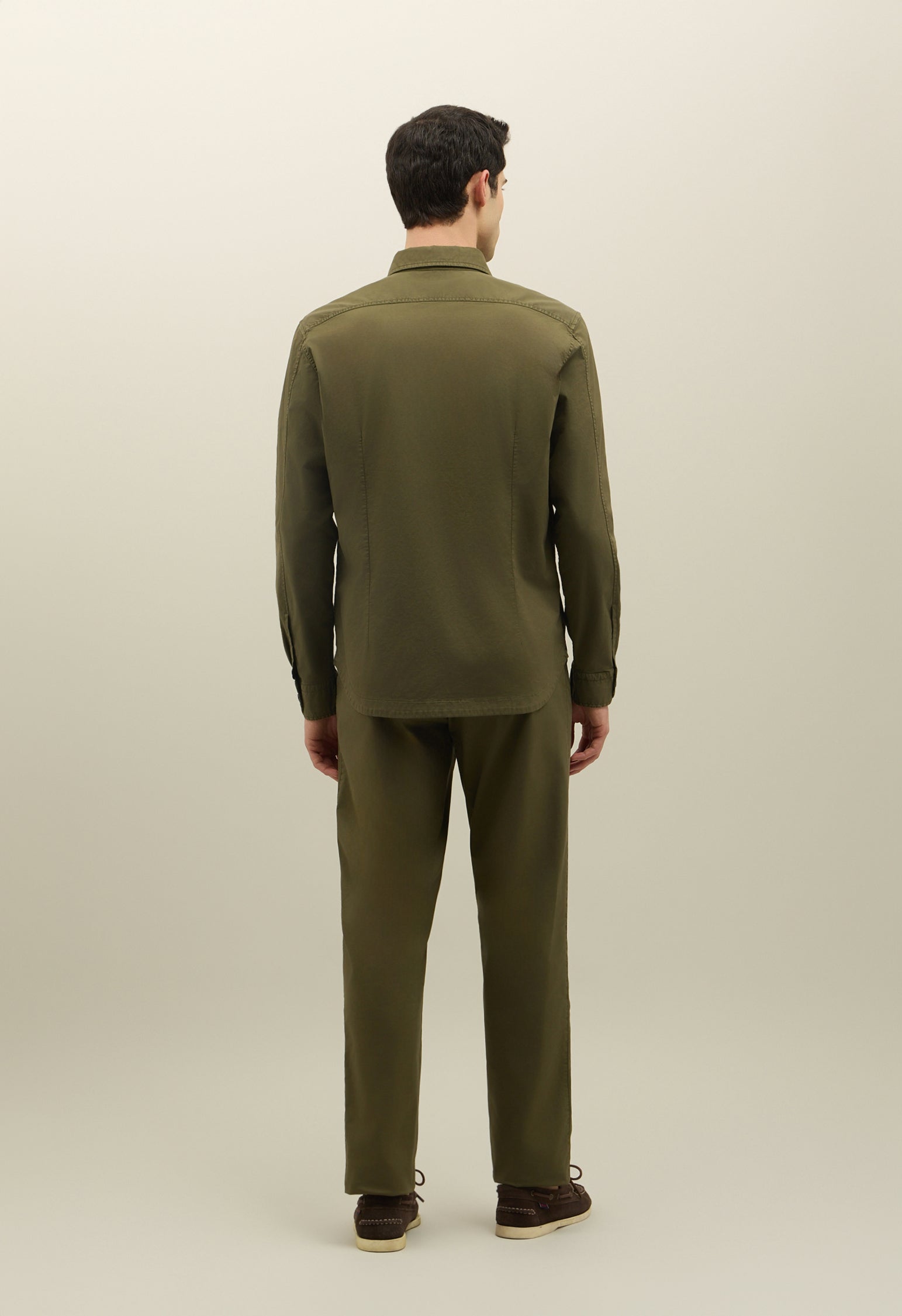 Green Garment Dyed Cotton Overshirt