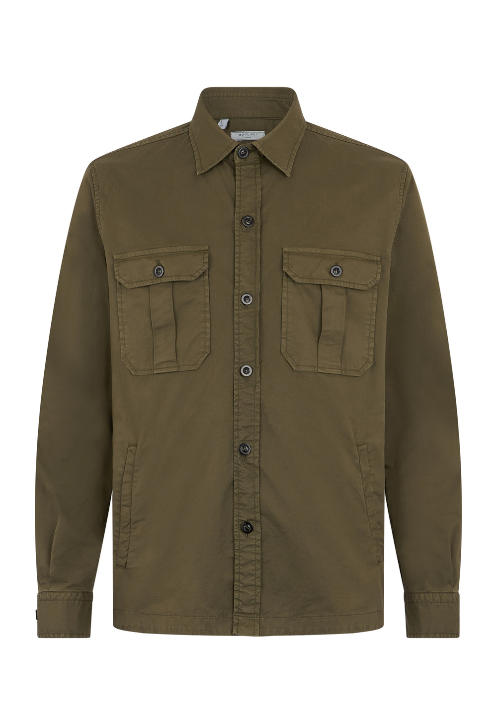 Green Garment Dyed Cotton Overshirt