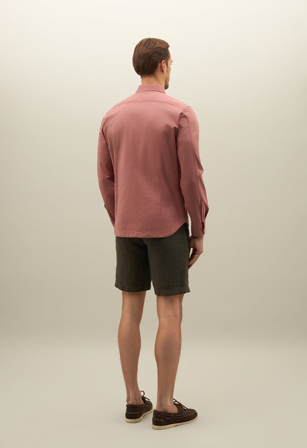 Pink Garment Dyed Cotton Overshirt