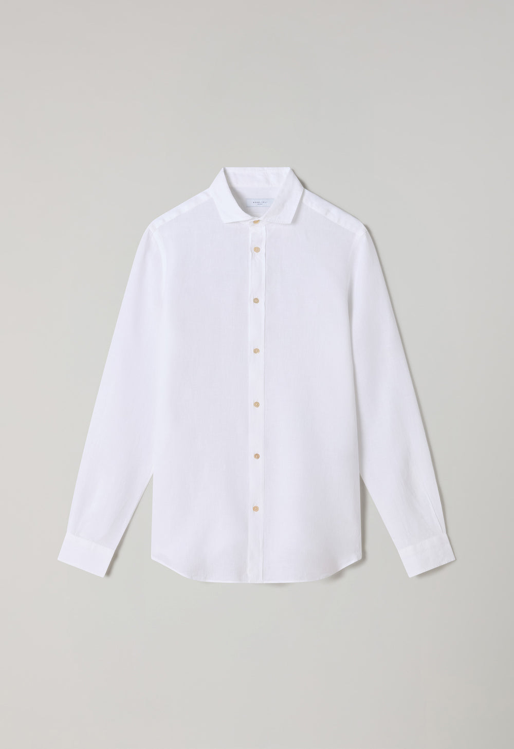 Camicia sartoriale bianca in lino tinto in capo