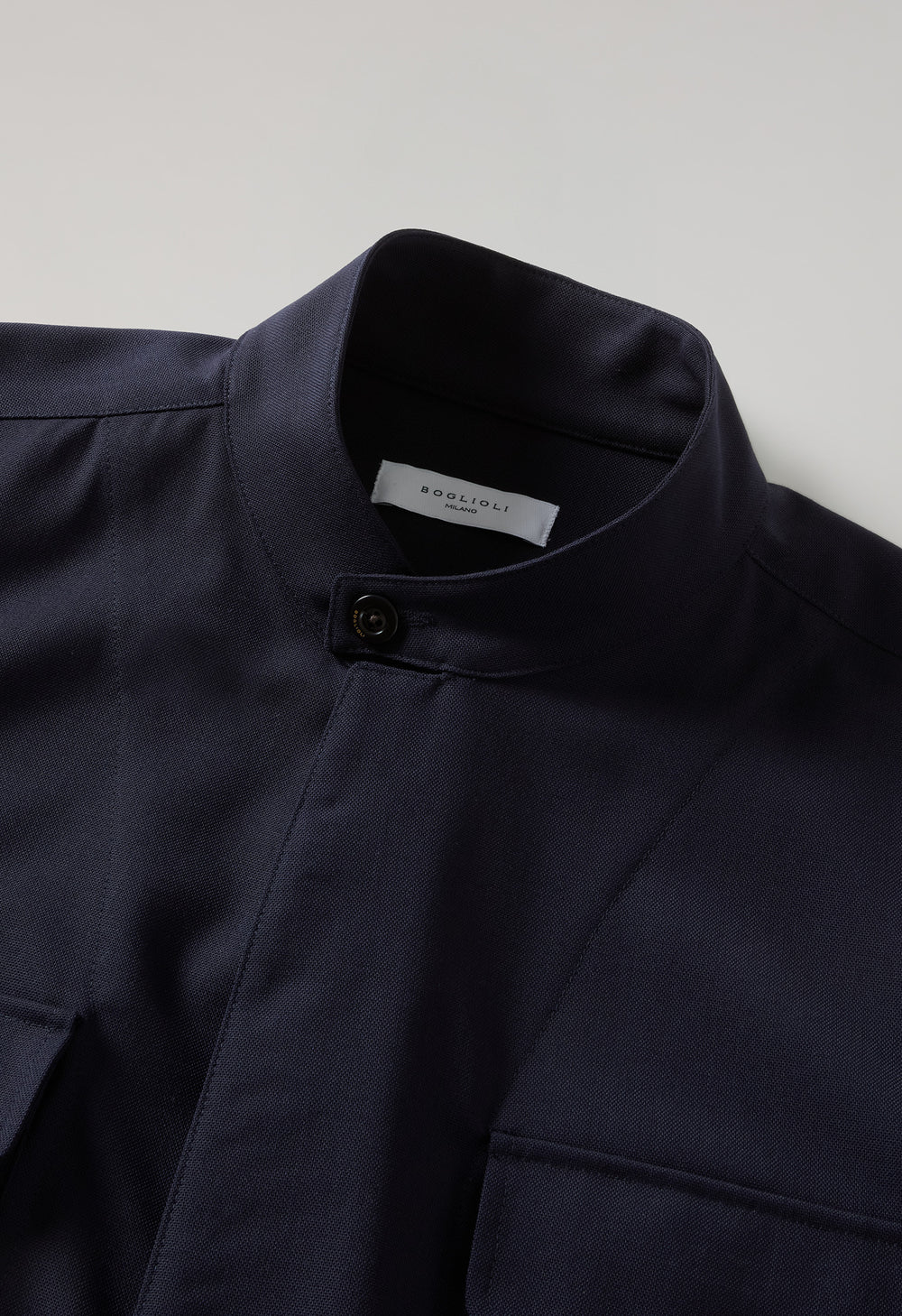 Overshirt aus blauem Woll-Canvas