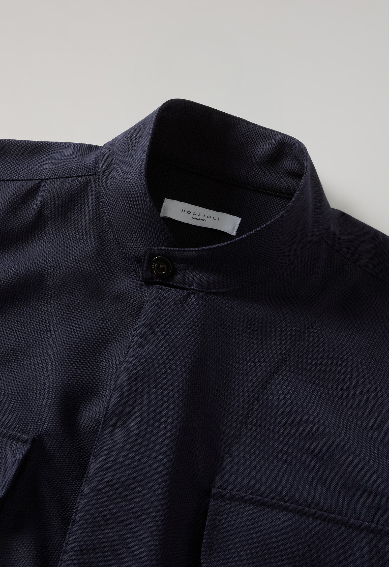 Overshirt aus blauem Woll-Canvas