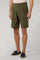 Green Garment Dyed Popeline Papier Khaki Bermuda Suits