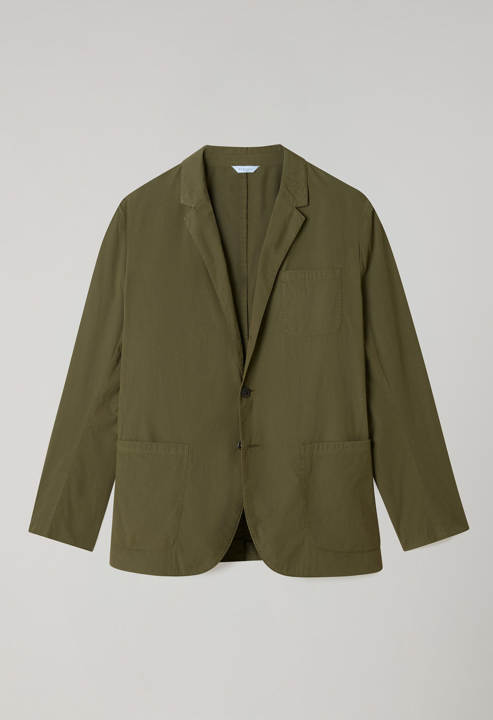 Green Garment Dyed Popeline Papier Khaki Bermuda Suits