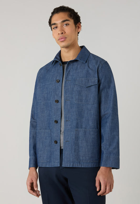 Giacca Workwear in indaco denim blu