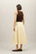 Yellow Light Popeline pleated Skirt