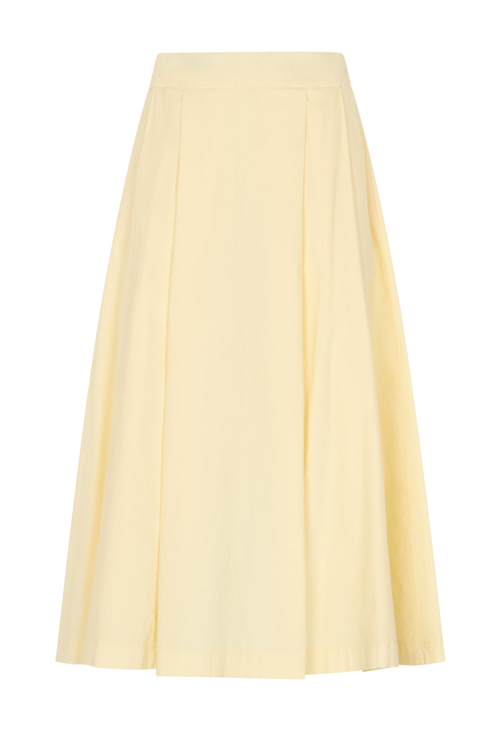 Yellow Light Popeline pleated Skirt
