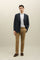 Brown Stretch Cotton Straight Chinos
