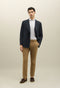 Brown Stretch Cotton Straight Chinos