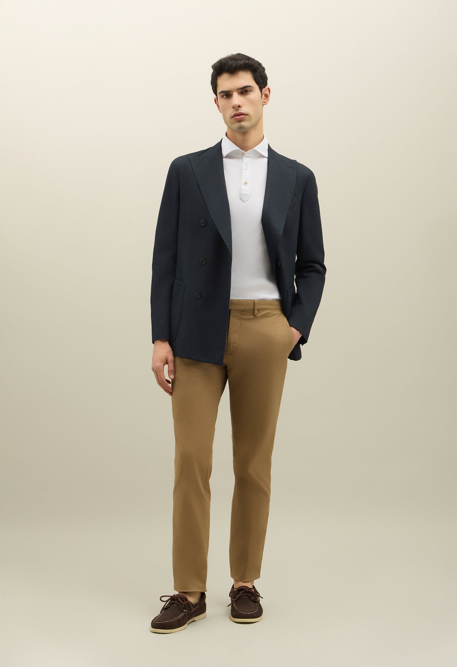 Chino straight in cotone stretch marrone