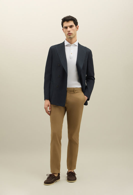 Braune gerade Chinohose aus Stretch-Baumwolle