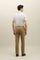 Brown Stretch Cotton Straight Chinos