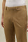 Brown Stretch Cotton Straight Chinos