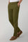 Green Garment Dyed Cotton Micro-Herringbone Trousers