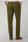 Green Garment Dyed Cotton Micro-Herringbone Trousers
