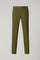 Green Garment Dyed Cotton Micro-Herringbone Trousers