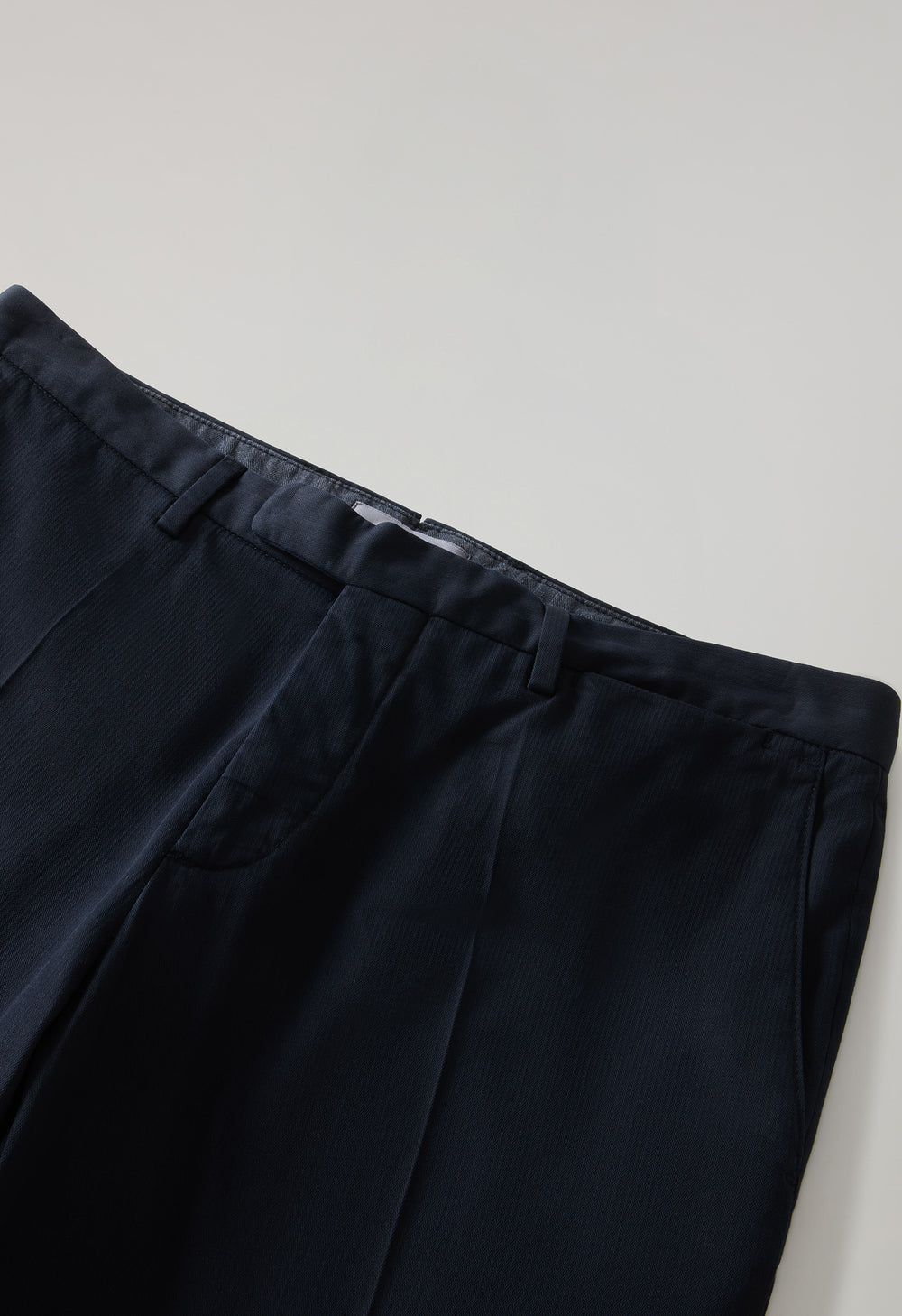 Pantalone in cotone tinto in capo micro-spinato blu