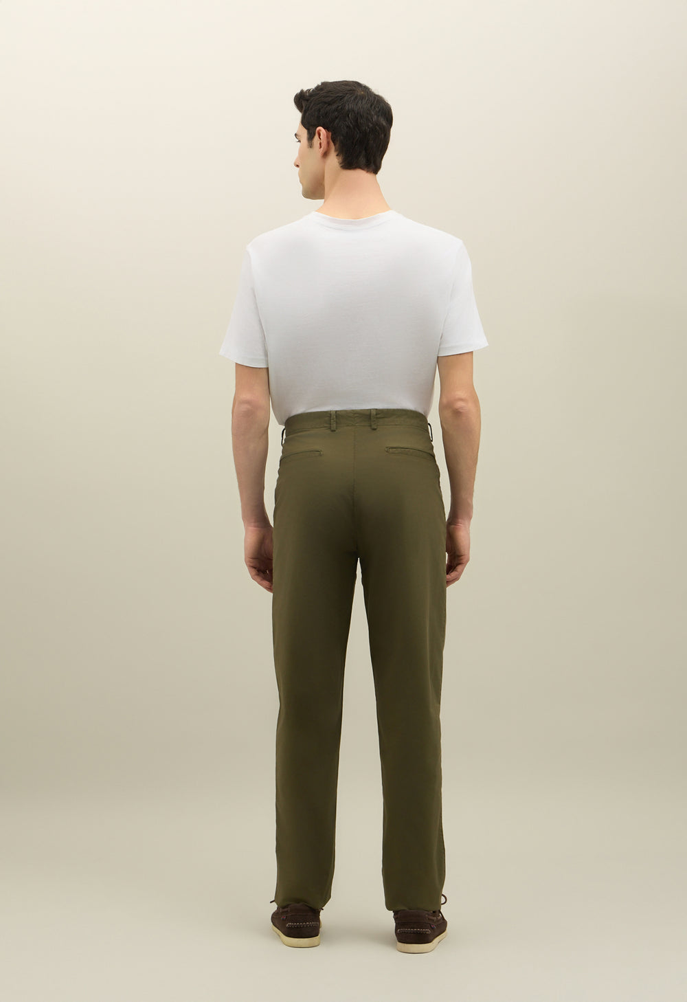 Green Garment Dyed Cotton Loose Trousers