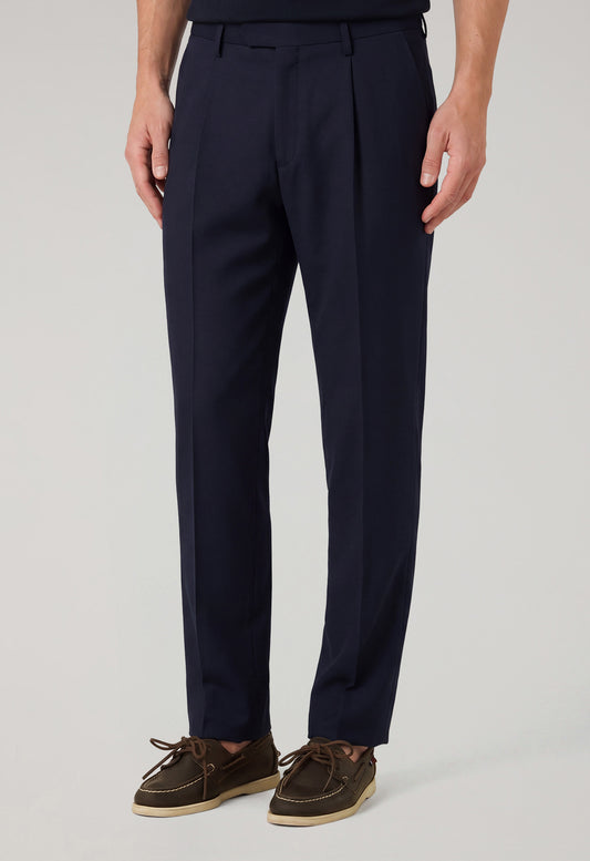 Blue Wool Canvas Trousers