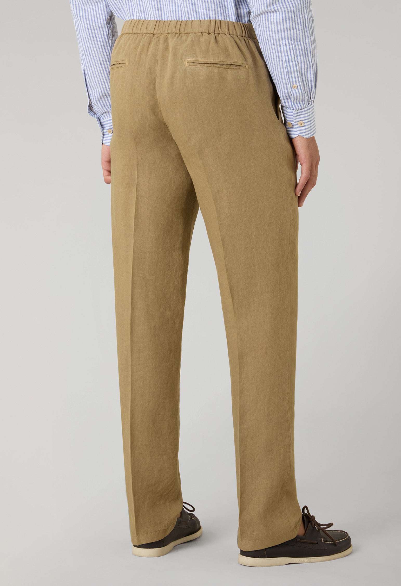 Camel Garment Dyed Linen Joggers