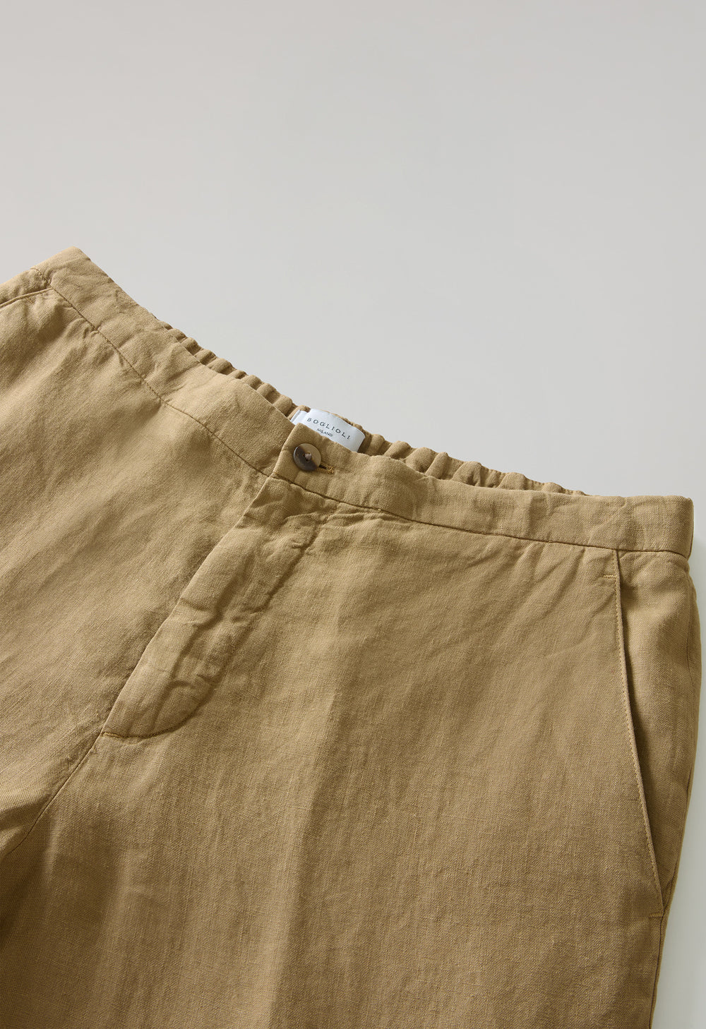 Camel Garment Dyed Linen Joggers