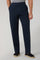 Blue Garment Dyed Cotton Linen Gabardine Joggers