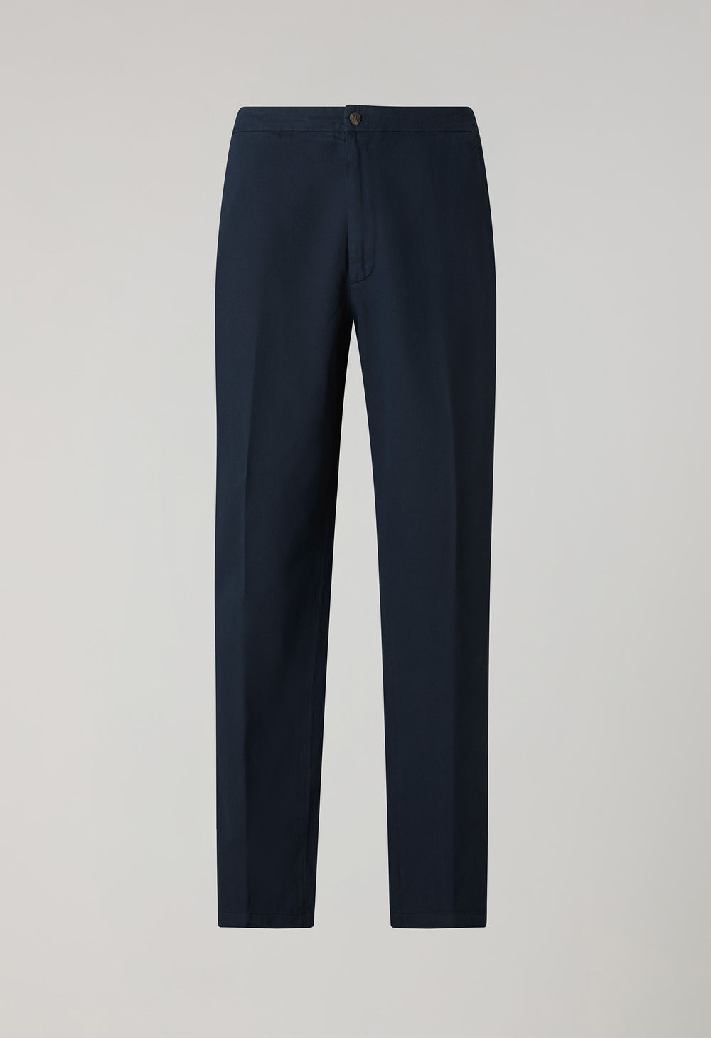 Blue Garment Dyed Cotton Linen Gabardine Joggers