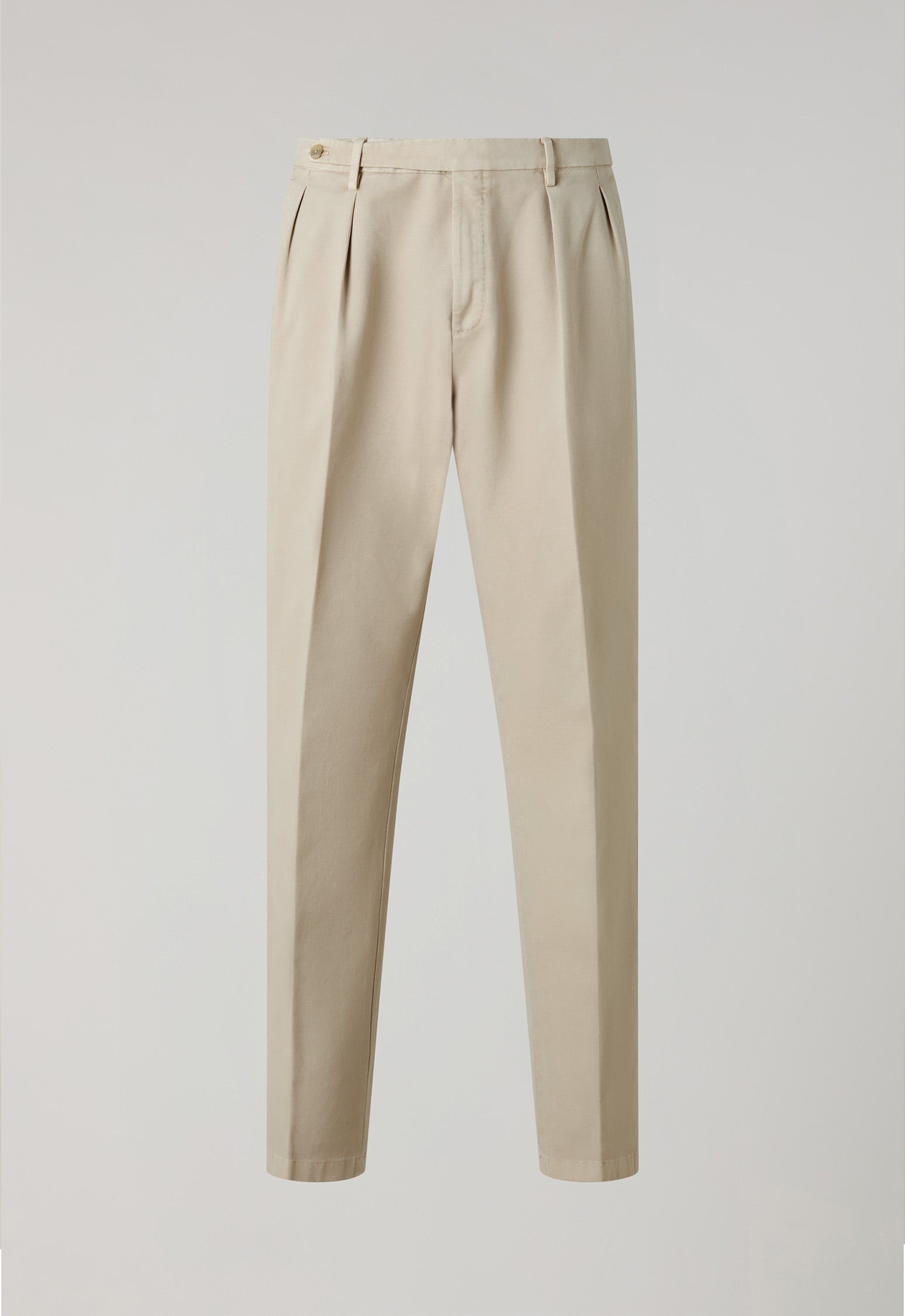 White Garment Dyed Soft Cotton Roma Trousers