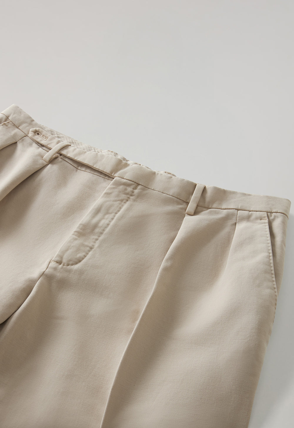 White Garment Dyed Soft Cotton Roma Trousers