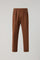Brown Garment Dyed Soft Cotton Roma Trousers