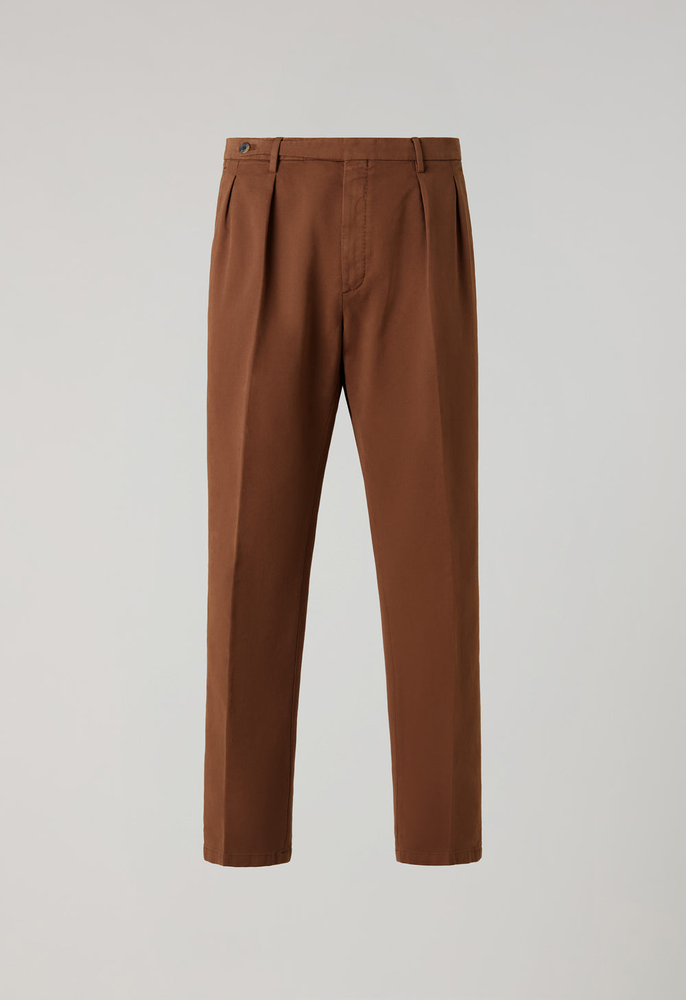 Brown Garment Dyed Soft Cotton Roma Trousers