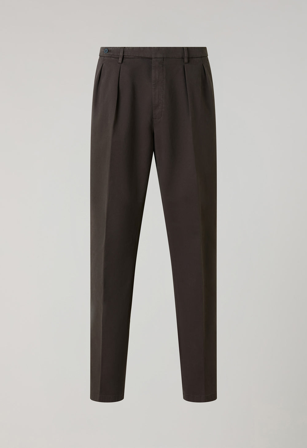 Dark Brown Garment Dyed Soft Cotton Roma Trousers