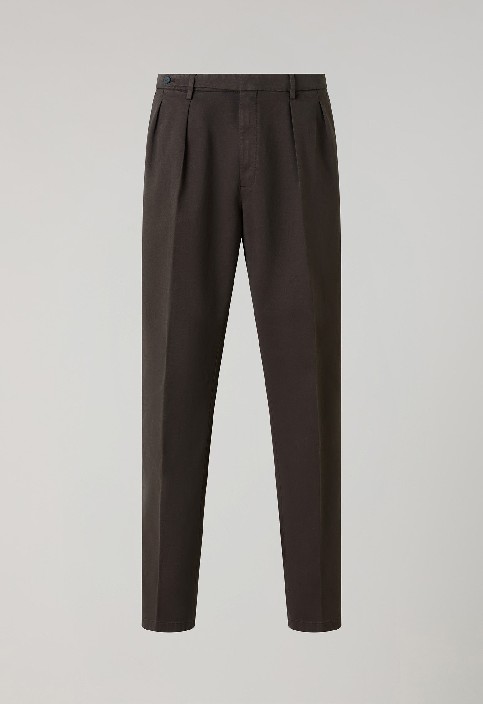 Dark Brown Garment Dyed Soft Cotton Roma Trousers