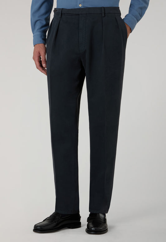 Dark Grey Garment Dyed Soft Cotton Roma Trousers