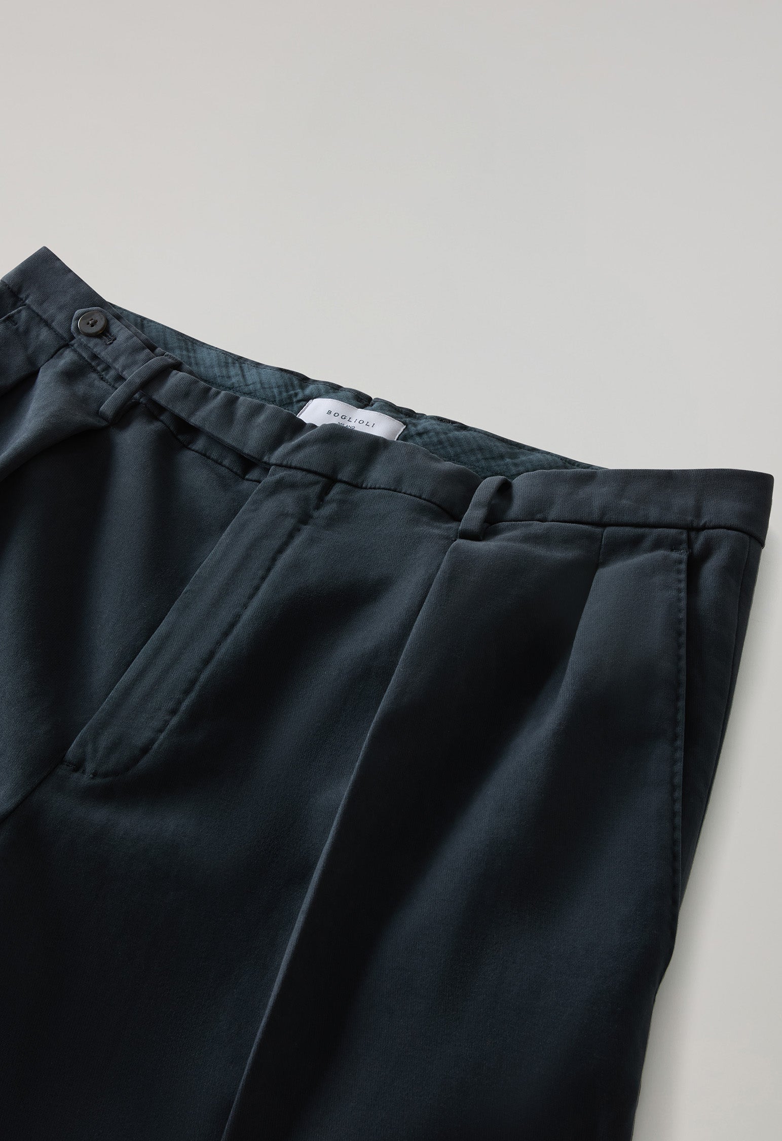 Dark Grey Garment Dyed Soft Cotton Roma Trousers