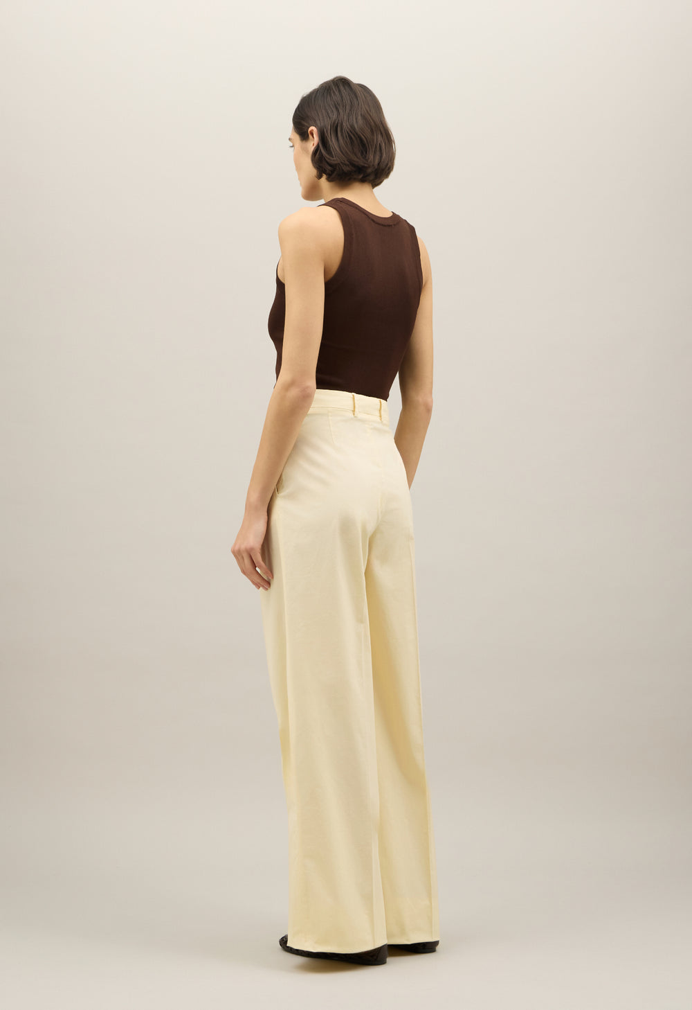 Yellow Light Popeline Palazzo Trousers