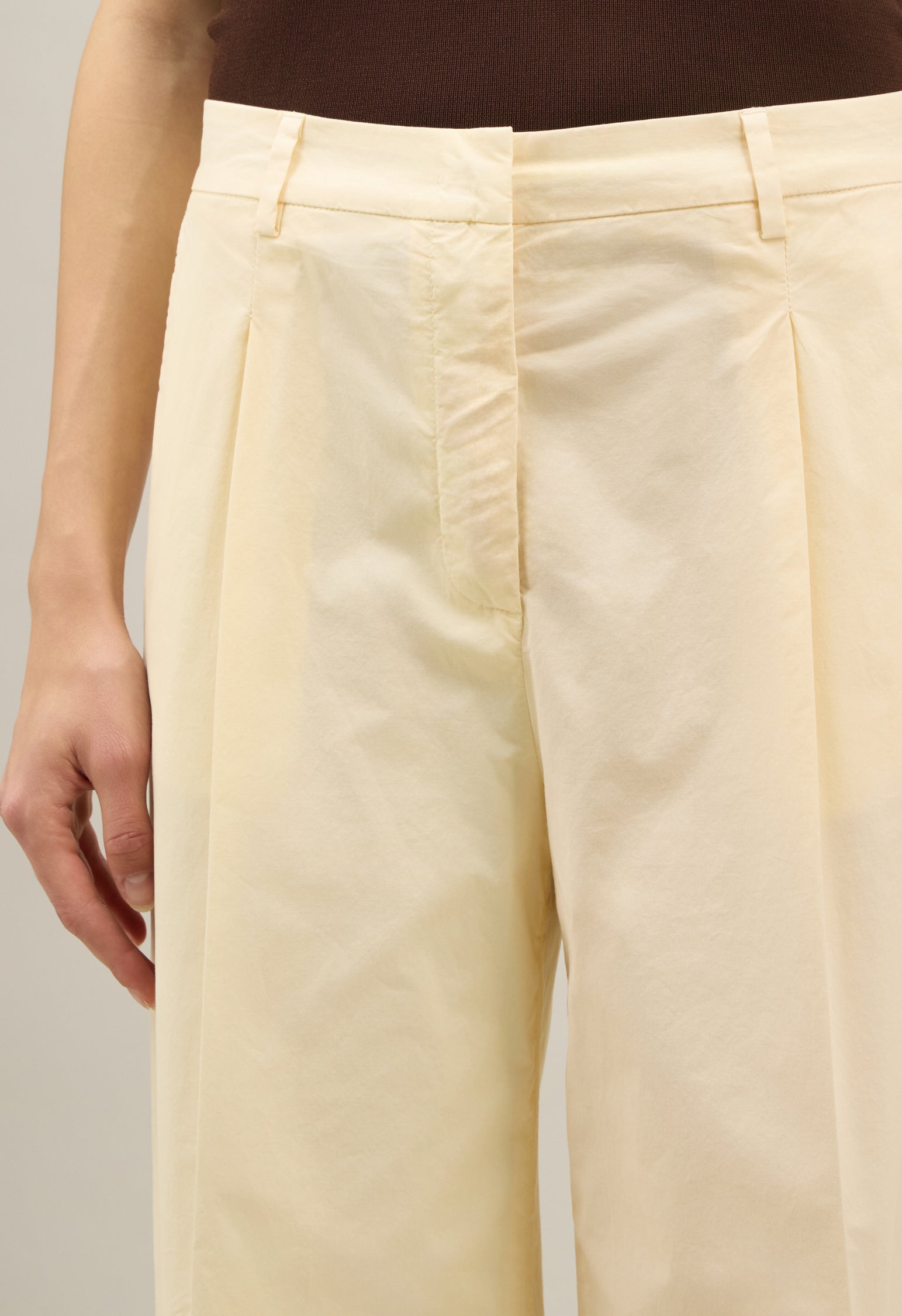 Yellow Light Popeline Palazzo Trousers