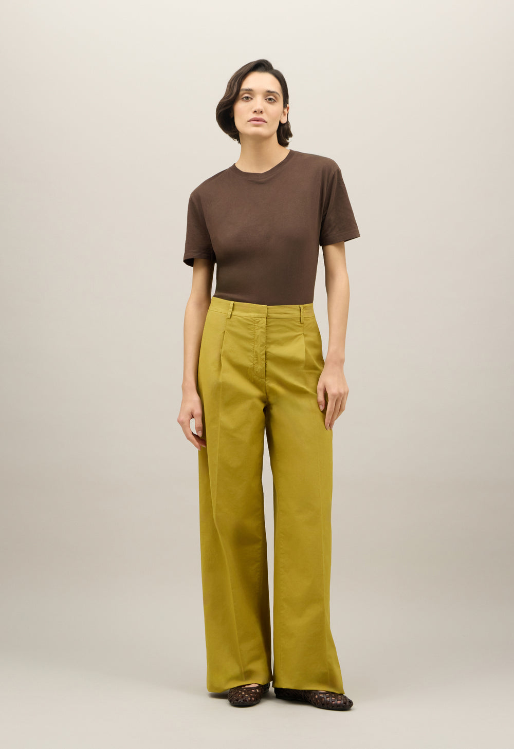 Green Light Popeline Palazzo Trousers