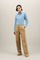 Beige Linen Tencel satin Palazzo Trousers