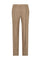 Brown Linen blend herringbone Cropped Trousers