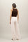 Pink Garment Dyed Linen jog wide Trousers