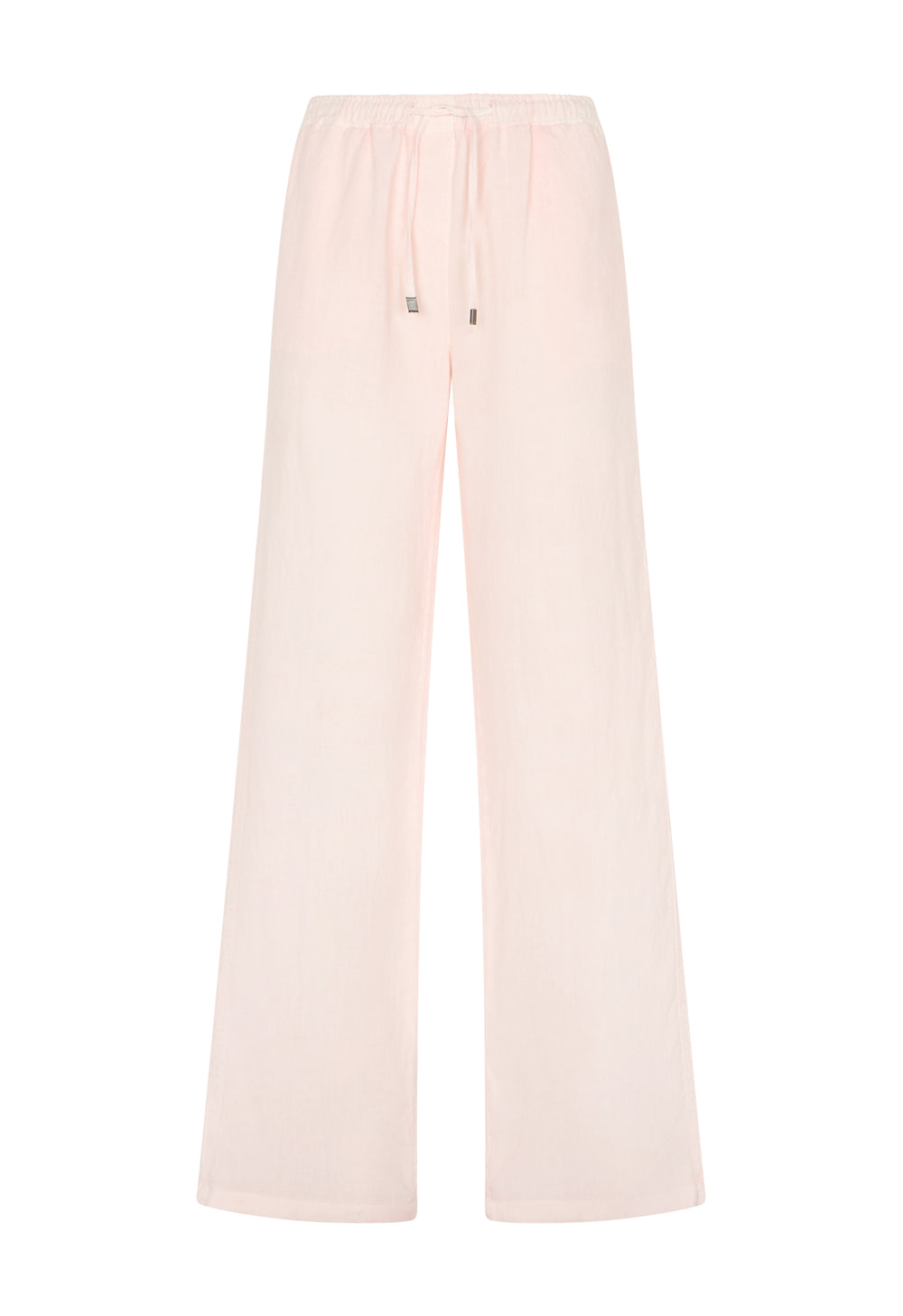 Pink Garment Dyed Linen jog wide Trousers